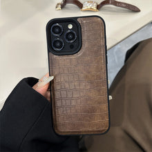 Load image into Gallery viewer, Alligator leather pattern 15 Apple 16 mobile phone case 17promax retro premium style 12 for iPhone13 personality trend