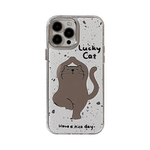 Load image into Gallery viewer, Yoga cat iPhone16 is suitable for 15promax Apple phone case 11 funny cartoon 13 mirror 17 generation