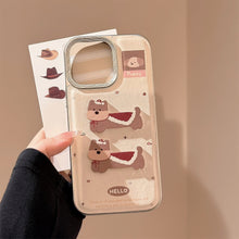 Load image into Gallery viewer, Cortical three-dimensional cartoon puppy Apple 16 mobile phone case 17promax New Year's 15 for iPhone13 lanyard 11