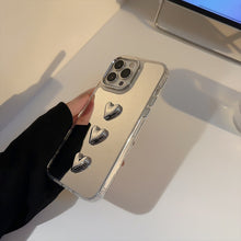 Load image into Gallery viewer, Metal three-dimensional love 17 for 11 Apple 15ProMax mobile phone case iPhone16 light luxury 14 mirror tide