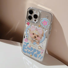 Load image into Gallery viewer, Dopamine puppy 17promax iPhone case for iphone16 cute 13 makeup mirror 15 sticker diamond