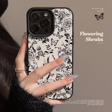 Load image into Gallery viewer, Temperament ins rose flower apple 15 mobile phone case 17pro max leather 11 for iPhone16 literature and art 12