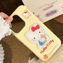 Load image into Gallery viewer, Gilt three-dimensional cartoon cat for 17promax Apple 16 mobile phone case iphone14 lanyard 13 girl
