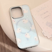 Load image into Gallery viewer, Gilt apple 16 pro mobile phone case max west highland magnetic suction bracket iphone17 electroplated silver 14 suitable for Huawei