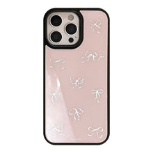 Load image into Gallery viewer, Gilt is suitable for iphone16promax Apple 15 mobile phone case 13 glass 14 light luxury 17 pink bow hair