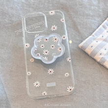 Load image into Gallery viewer, Flower mirror bracket Apple 16promax mobile phone case 17 for iphone15 glitter 13 small fresh blue