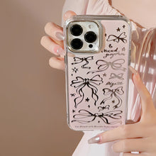 Load image into Gallery viewer, Bow ballet style for Apple 17promax makeup mirror iPhone16 mobile phone case 15 bracelet rope 11