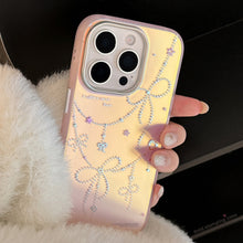 Load image into Gallery viewer, Gilt princess style applies to iphone17 mobile phone case 15 pink laser bow 16Promax anti-drop 13 hard
