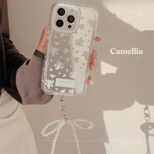 Load image into Gallery viewer, White tea ins gentle and fresh for 17Pro Max Apple 16 mobile phone case iPhone15 mirror 12 lanyard 11