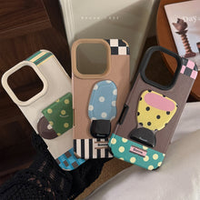 Load image into Gallery viewer, Leather pattern three-dimensional application iphone16 mobile phone case Apple 17promax teacup desk lamp 14 advanced sense 13 anti-drop