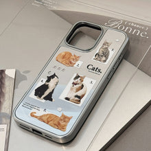 Load image into Gallery viewer, Cat daily application 16promax mobile phone case iphone17 mirror apple 15 electroplating silver 13 niche premium