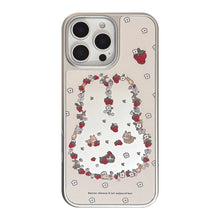 Load image into Gallery viewer, ins wind cute bunny strawberry suitable for 16 apple 15pro max mobile phone case iphone17 mirror 13 electroplating