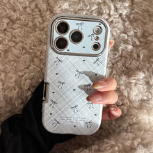 Load image into Gallery viewer, Applicable to Apple 17promax mobile phone case iphone16 leather plaid bow 15 retro 13 soft 12 all-inclusive