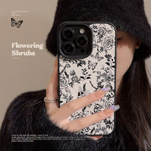 Load image into Gallery viewer, Temperament ins rose flower apple 15 mobile phone case 17pro max leather 11 for iPhone16 literature and art 12