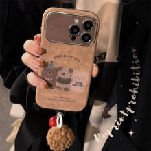 Load image into Gallery viewer, Autumn and winter cartoon small animals for iphone16 mobile phone case apple 15promax suede 14 hairball rope 17