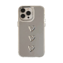 Load image into Gallery viewer, Metal three-dimensional love 17 for 11 Apple 15ProMax mobile phone case iPhone16 light luxury 14 mirror tide