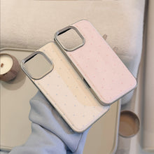 Load image into Gallery viewer, Korean simple polka dot Apple 16 mobile phone case 17promax leather 15 for iPhone13 personality 14 couples