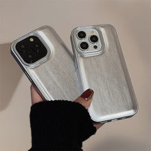 Load image into Gallery viewer, Silver bulge leather Apple 17 mobile phone case iPhone16promax premium sense 11 solid color 13 hard 12 applicable