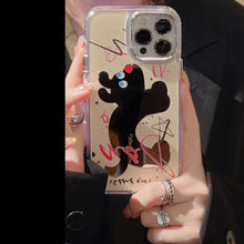 Load image into Gallery viewer, Fun splashing ink dog iphone16 applies to 17pro max iPhone case 12 makeup mirror 11 electroplating 15