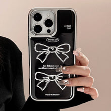 Load image into Gallery viewer, Gilt applicable Apple 15promax mobile phone case iphone16 sweet and cool bow 17 Korean 14 electroplating Huawei