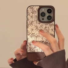 Load image into Gallery viewer, Ins Sketch Flower iPhone 16 Case 17Pro Max Leather 15 For iPhone13 Retro 11 Hard Case