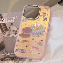Load image into Gallery viewer, Gilt laser for iphone17 mobile phone case 16Promax pink cake puppy 15 anti-drop 14 cartoon 13