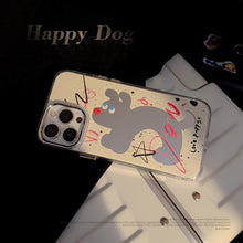 Load image into Gallery viewer, Fun splashing ink dog iphone16 applies to 17pro max iPhone case 12 makeup mirror 11 electroplating 15