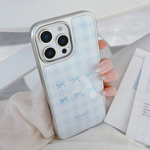 Load image into Gallery viewer, Gilt iphone16 mobile phone case 17pro max blue plaid 14 electroplating 13 Epoxy 15 for Apple/Huawei