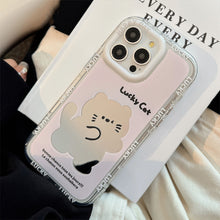 Load image into Gallery viewer, Mirror cute pink cat is suitable for Apple 16 mobile phone case iPhone17ProMax cartoon 12 generation 13 hand rope