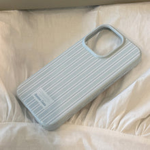 Load image into Gallery viewer, Silver bow holder Apple 16 mobile phone case iphone17 for 12 light luxury 15promax blue stripe 13 soft