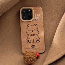 Load image into Gallery viewer, Suede for 17promax iPhone case iPhone 15 West Highland Puppy 14 Plush rope 13 Soft 16 sets