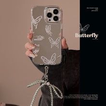 Load image into Gallery viewer, Mirror surface is suitable for Apple 15 Pro mobile phone case max advanced butterfly iphone16 temperament 13 anti-drop 11 chain 17
