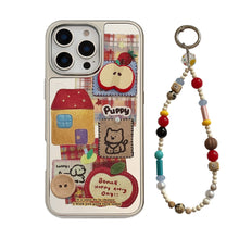 Load image into Gallery viewer, ins three-dimensional red apple cartoon is suitable for iphone16 mobile phone case 17pro max mirror 13 lanyard 14 generation