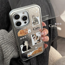 Load image into Gallery viewer, Cat daily application 16promax mobile phone case iphone17 mirror apple 15 electroplating silver 13 niche premium