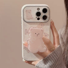 Load image into Gallery viewer, Korean bear holder iphone15 apple 16promax mobile phone case 17 suitable for ins super cute 11/12