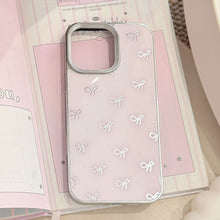 Load image into Gallery viewer, Gilt ins bow apple 16 mobile phone case for iPhone15 anti-drop 17pro max glass 14 sweet