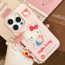 Load image into Gallery viewer, Gilt three-dimensional cartoon cat for 17promax Apple 16 mobile phone case iphone14 lanyard 13 girl