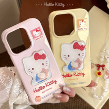 Load image into Gallery viewer, Gilt three-dimensional cartoon cat for 17promax Apple 16 mobile phone case iphone14 lanyard 13 girl