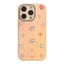 Load image into Gallery viewer, Gilt colored gemstones for iphone17Promax mobile phone case 16 electroplating 15 anti-drop hard 13 laser advanced