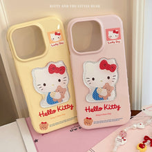 Load image into Gallery viewer, Gilt three-dimensional cartoon cat for 17promax Apple 16 mobile phone case iphone14 lanyard 13 girl