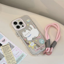 Load image into Gallery viewer, Foodie cat holder for 16ProMax Apple 15 mobile phone case iPhone17 hand strap 12 cute 11 mirror