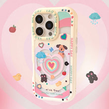 Load image into Gallery viewer, Dopamine love puppy is suitable for Apple 16 mobile phone case iphone17 mirror bracket 15promax delivery 14.