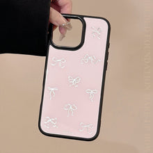 Load image into Gallery viewer, Gilt is suitable for iphone16promax Apple 15 mobile phone case 13 glass 14 light luxury 17 pink bow hair