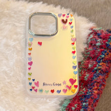 Load image into Gallery viewer, Gilt rainbow love for iphone16Promax mobile phone case 17 dopamine color 13 laser 14 anti-drop