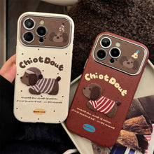 Load image into Gallery viewer, Autumn and winter couple puppy suitable for 16promax iPhone case iphone15 three-dimensional cartoon 14 leather case 17