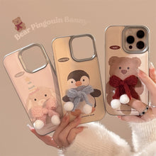 Load image into Gallery viewer, Fun plush animal Apple 16 mobile phone case 17promax cortex three-dimensional 15 suitable for iPhone13 hair generation