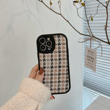 Load image into Gallery viewer, Xiaoxiangfeng iphone16 Apple 17 mobile phone case 11 retro 15pro max knitted 12 thousand bird grid Xs applicable