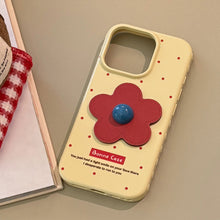 Load image into Gallery viewer, Red flower apple 16 mobile phone case iphone17promax for 12 leather pattern three-dimensional 14 retro 13 anti-drop