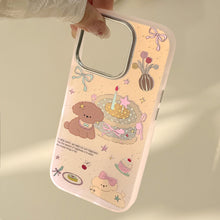 Load image into Gallery viewer, Gilt laser for iphone17 mobile phone case 16Promax pink cake puppy 15 anti-drop 14 cartoon 13