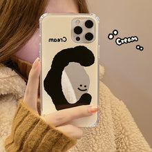Load image into Gallery viewer, ins cream smiley face applies to 17pro max apple iphone15 mobile phone case 11 makeup mirror 16 anti-drop 14 hard